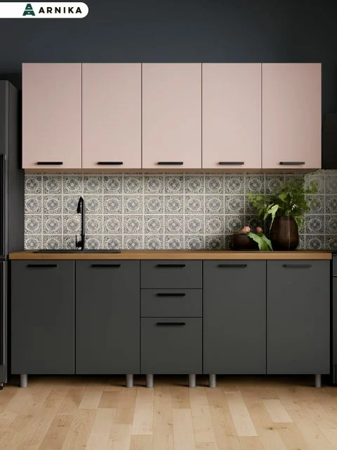 ГК Аленушка 2м Лаванда Кашемир/Сталь, черный (без столешницы)